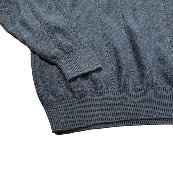 Tommy Bahama 100% Cotton Sweater Light Knit Navy Blue V-Neck Men's Medium - Picture 3 of 12